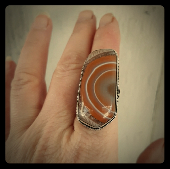 New Botswana Agate 925 Silver Ring. - Picture 2 of 8